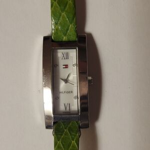 Women's Green Leather Strap Watch